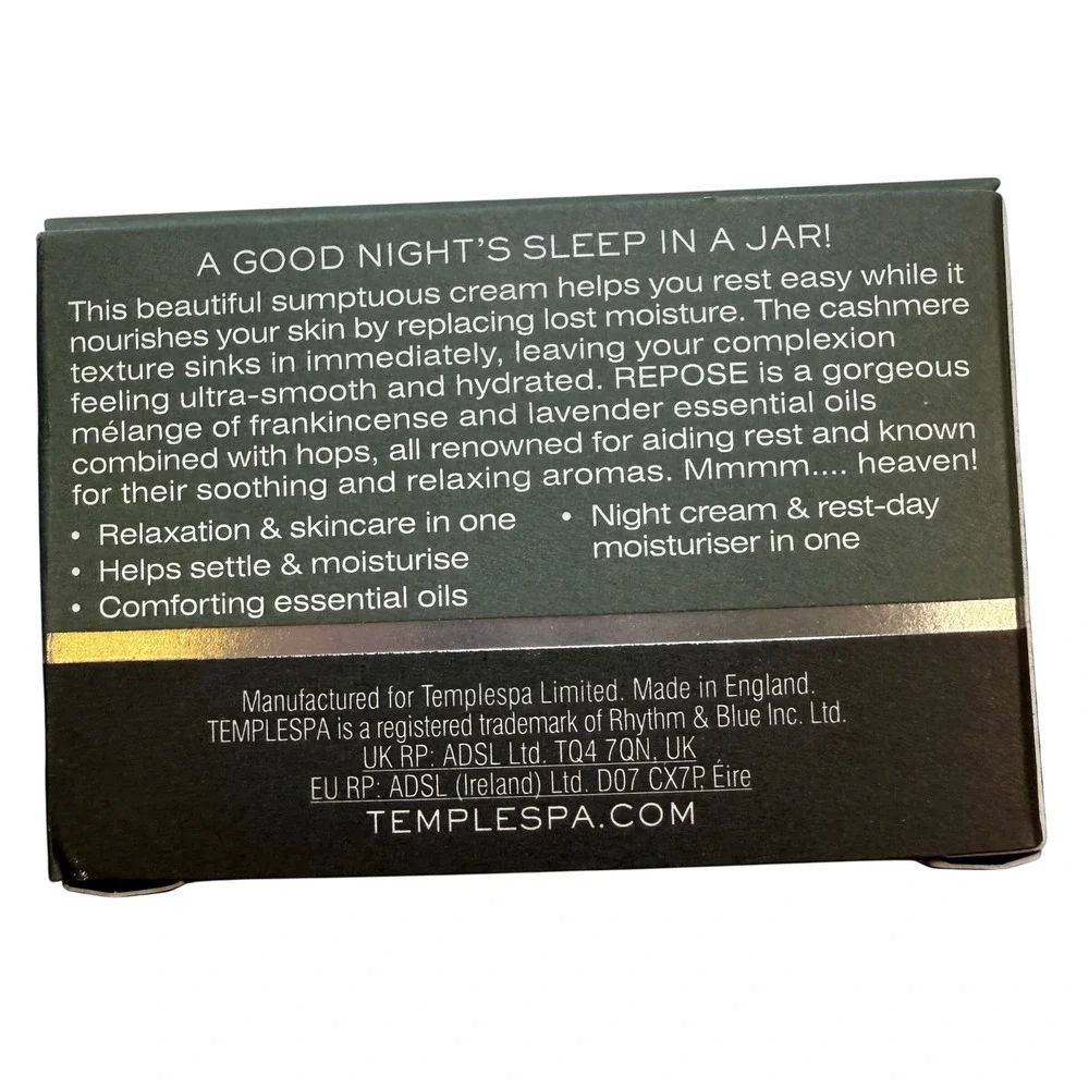 TEMPLESPA Repose‎ Relaxing Night Cream 1.6oz Face Neck Moisturizer New